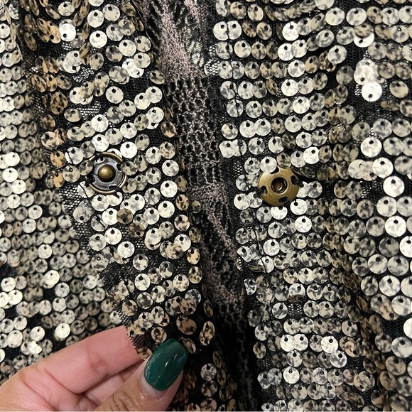 Free People Jacket Tarnished Sequin Stardust Gold XSmall - Picture 8 of 12